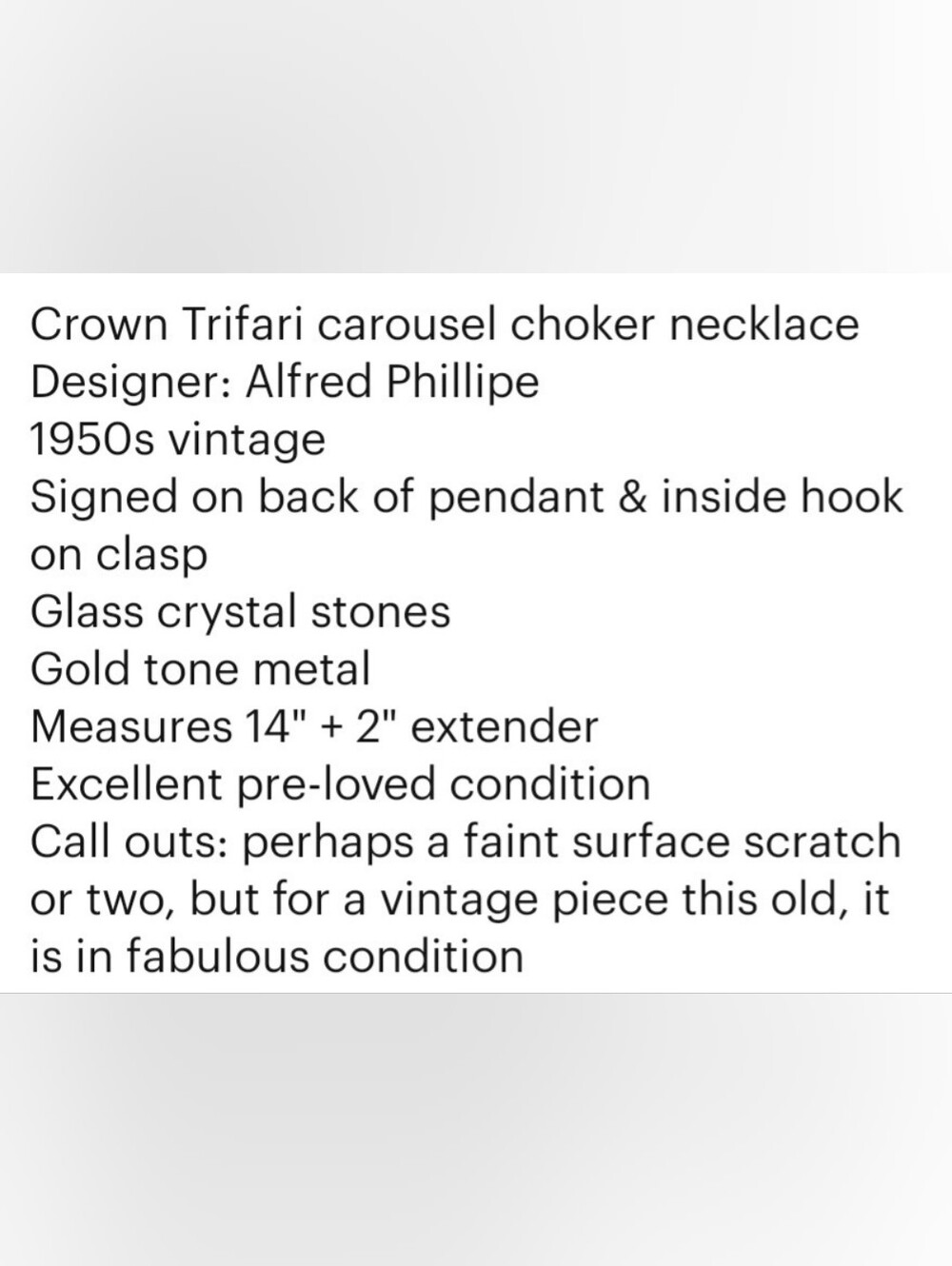 1950s Crown Trifari Alfred Phillipe Carousel Choker Necklace - Picture 5 of 7